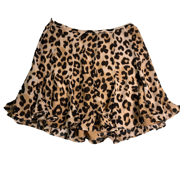 Dress Forum Los Angeles Y2K Mini Skort Womens Small Leopard Print Ruffle Hem - Picture 2 of 10